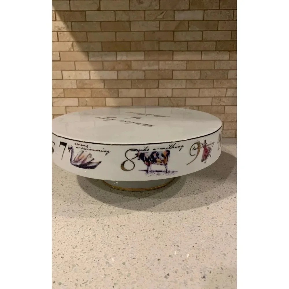 12‎ Days of Christmas Pedestal Porcelain Stand